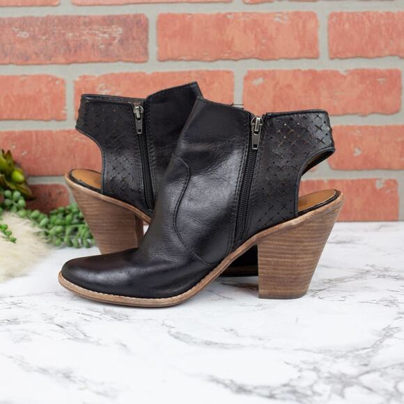 Dolce Vita Black Leather Buckle Slingback Exposed Ankle Boots 10 Women's - Picture 4 of 7